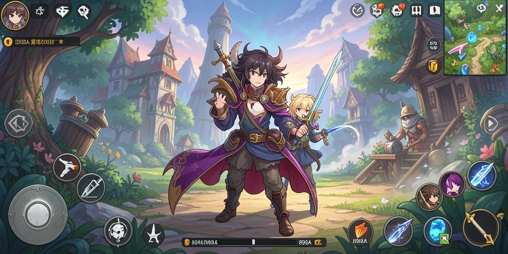 Tangkapan layar gameplay dari 898A dengan karakter Anime yang beraksi.