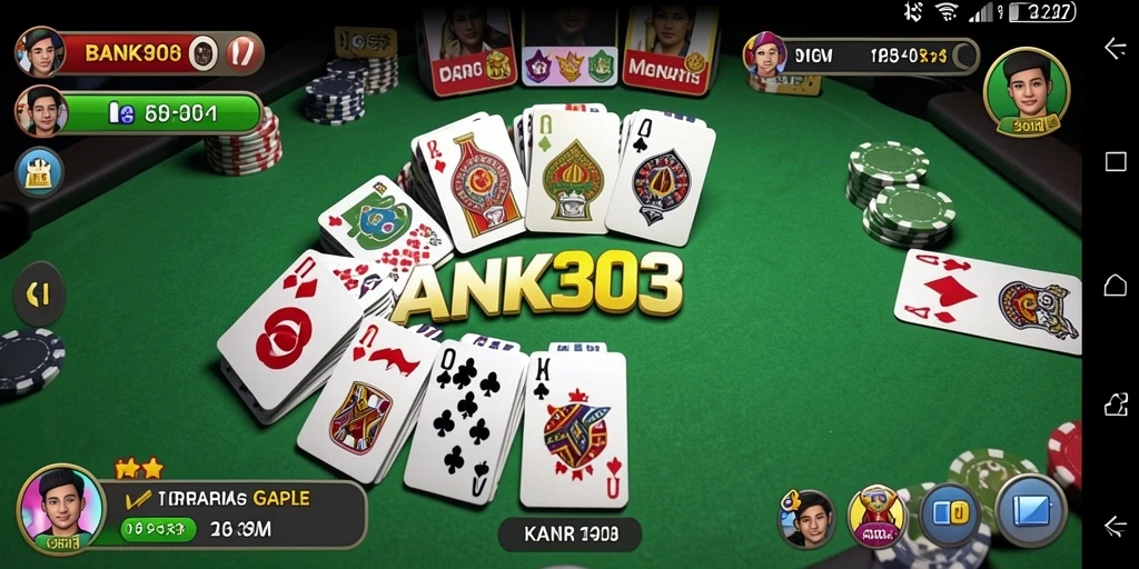 Tampilan gameplay seru saat bermain Gaple di BANK303.