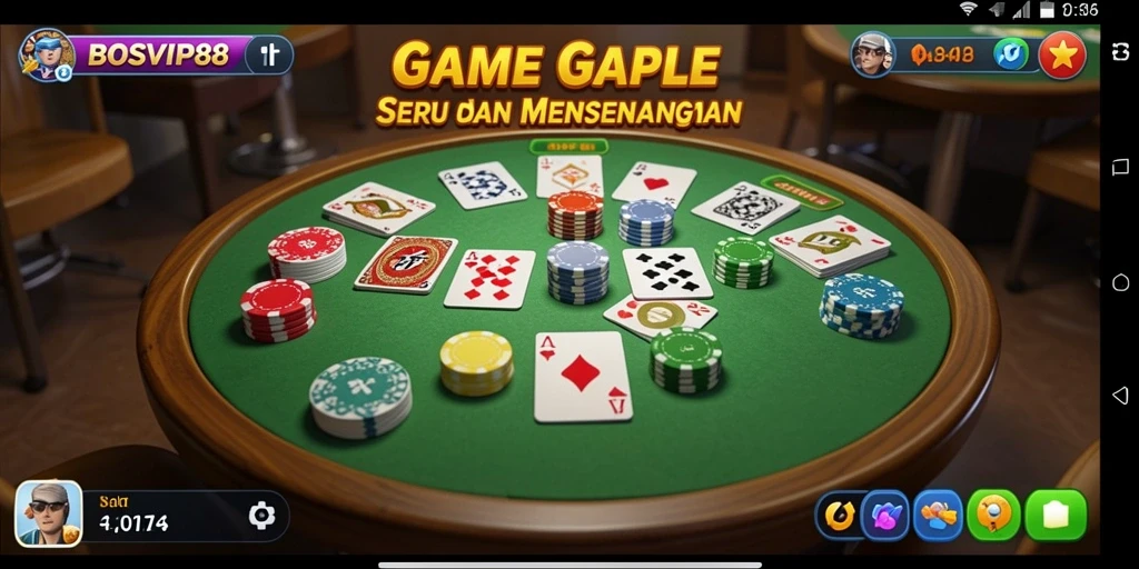 Screenshot gameplay Gaple yang seru dan interaktif.