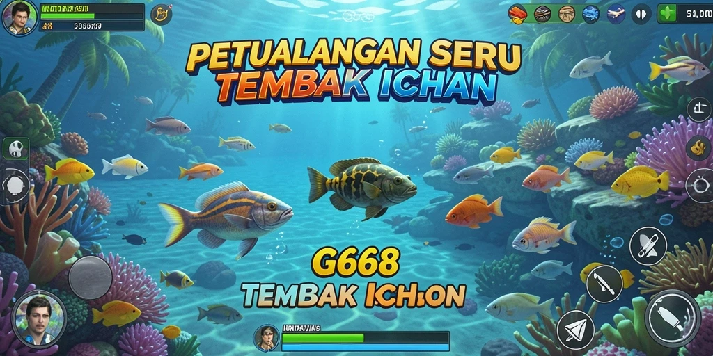 Tampilan seru gameplay G668 saat menembak ikan.