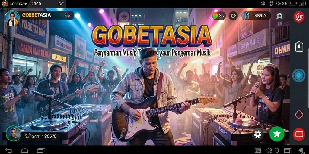 Tampilan gameplay GOBETASIA dengan berbagai lagu menarik.