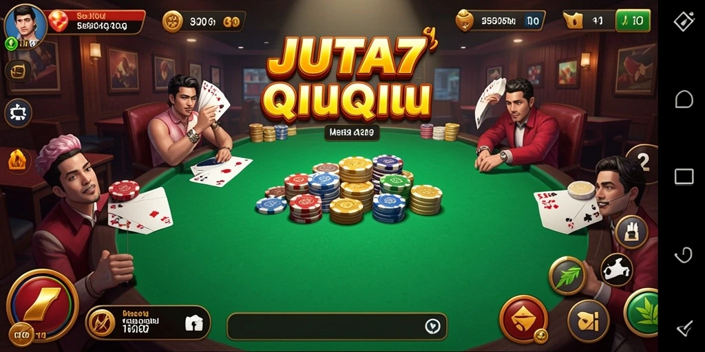 Screenshot gameplay JUTA7 yang menunjukkan keseruan QiuQiu.
