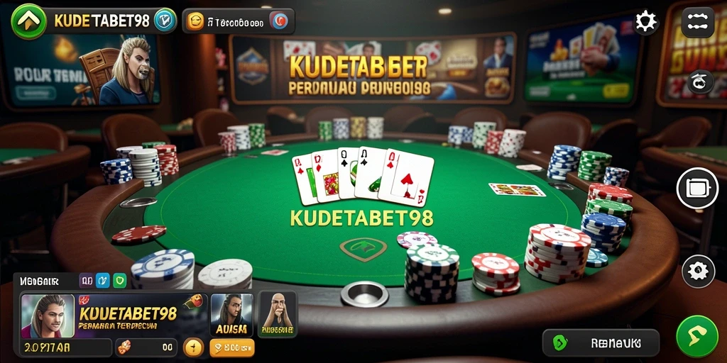 Screenshot KUDETABET98 menampilkan grafis permainan poker yang menakjubkan.