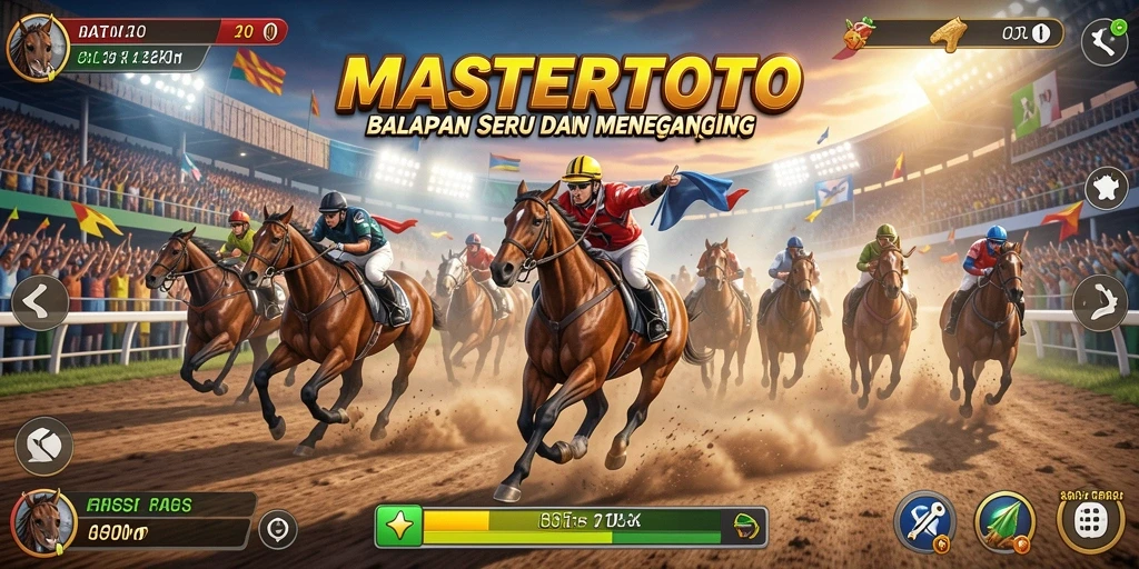 Screenshot gameplay MASTERTOTO yang menampilkan aksi balapan seru.