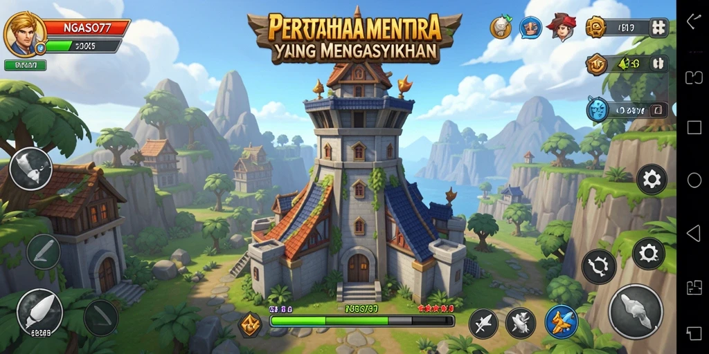 Gameplay mengasyikkan NGASO77 dalam Tower Defense.
