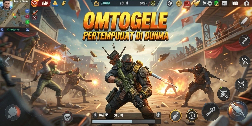 Screenshot gameplay yang menampilkan pertempuran seru di OMTOGEL.