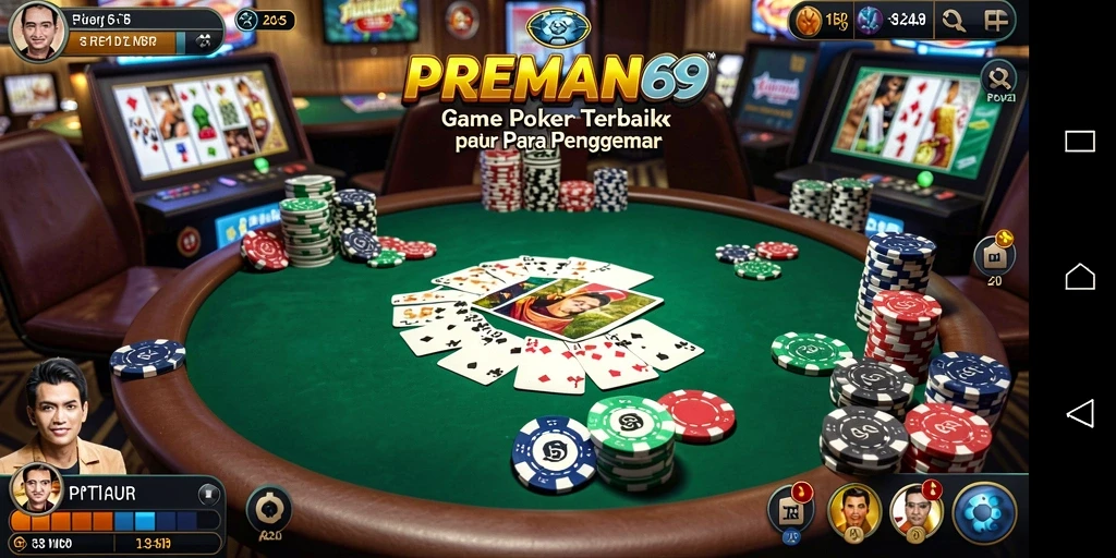 Tampilan gameplay seru dalam poker di PREMAN69.