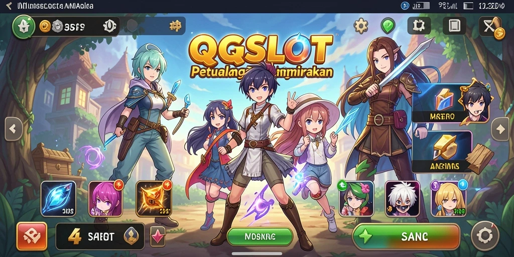 Tampilan menarik karakter anime dalam gameplay QQSLOT.