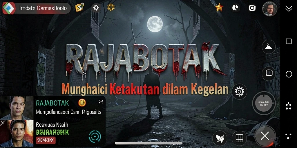 Screenshot utama menunjukkan momen menyeramkan dalam gameplay RAJABOTAK.