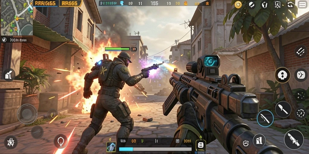 Gameplay seru RR666 dengan aksi tembak-menembak yang mendebarkan.