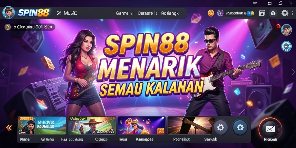 Screenshot SPIN88 menampilkan gameplay seru dengan berbagai tantangan musik.