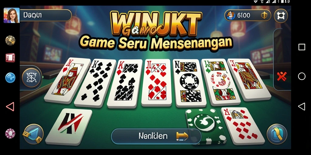 Tampilan gameplay seru dalam WINJKT dengan domino yang menarik.