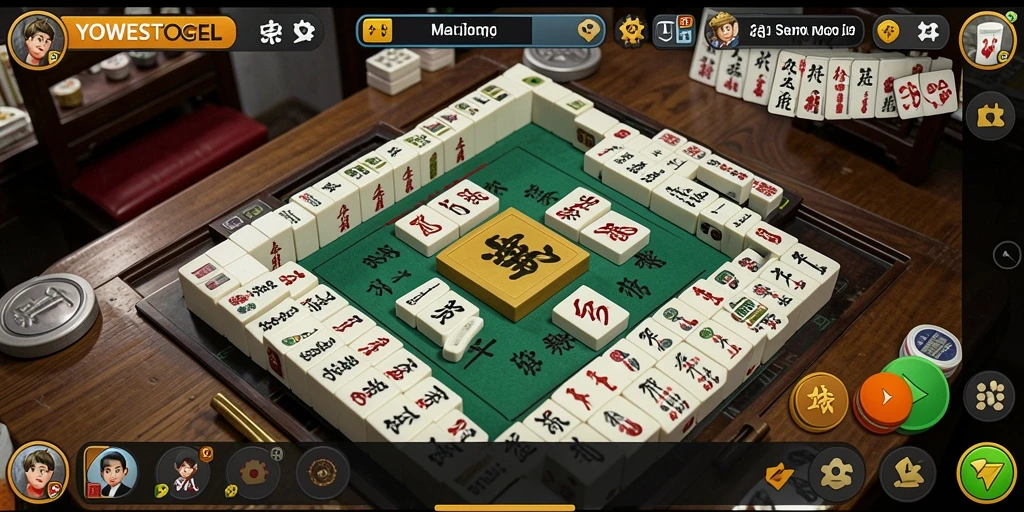 Tampilan gameplay menarik dari YOWESTOGEL dengan elemen Mahjong yang mendebarkan.