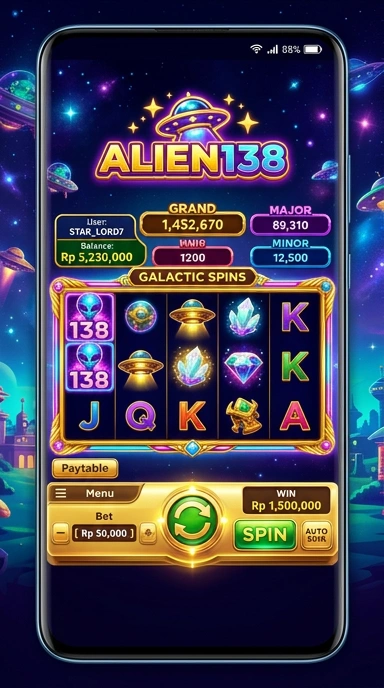Tampilan antarmuka pengguna aplikasi alien138 yang bersih dan terstruktur.